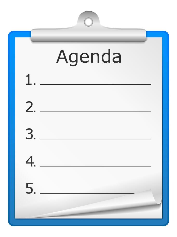 Clipboard with numbered agenda vector