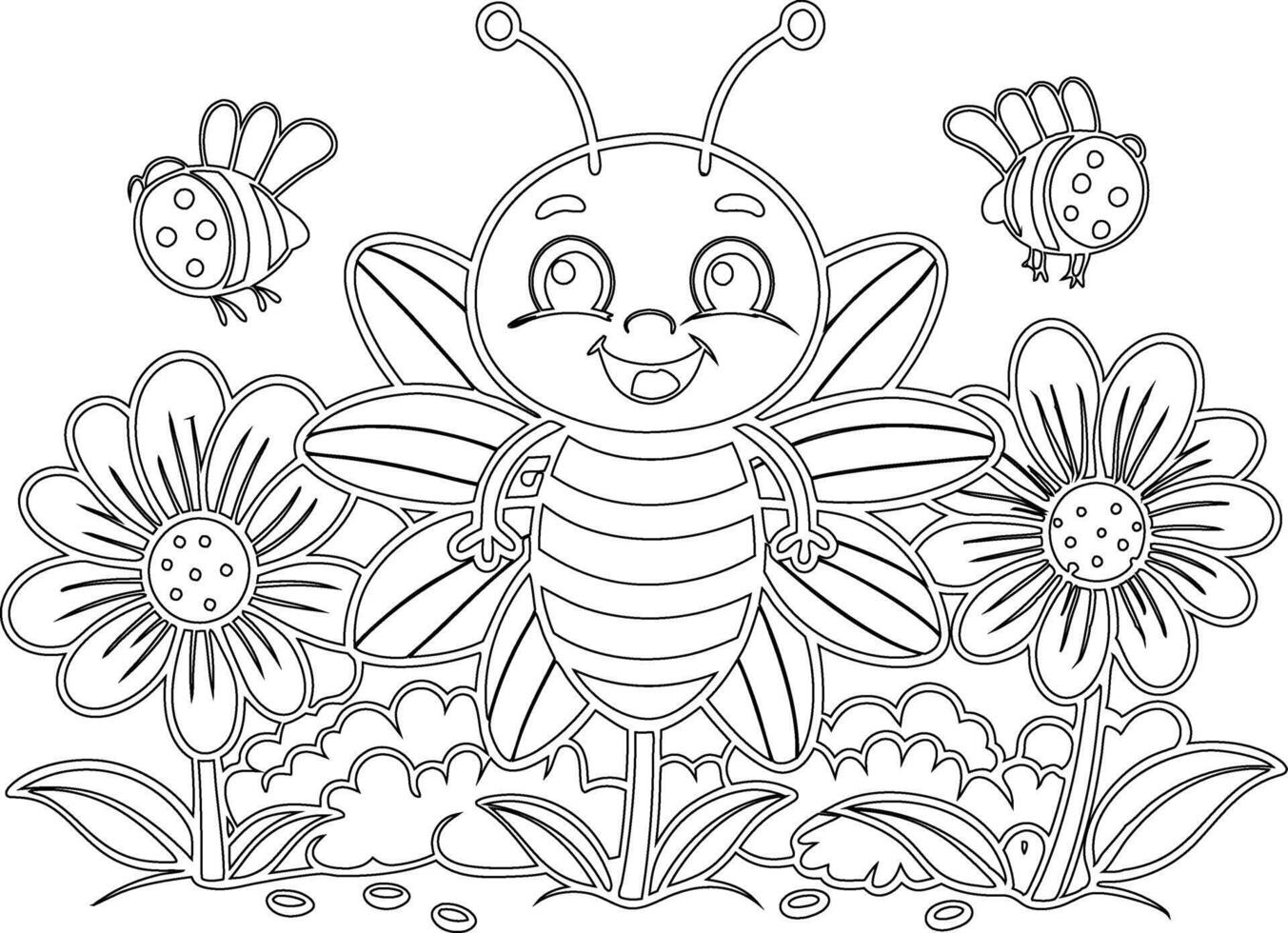 Simple Butterfly Coloring Pages Perfect for Preschoolers vector