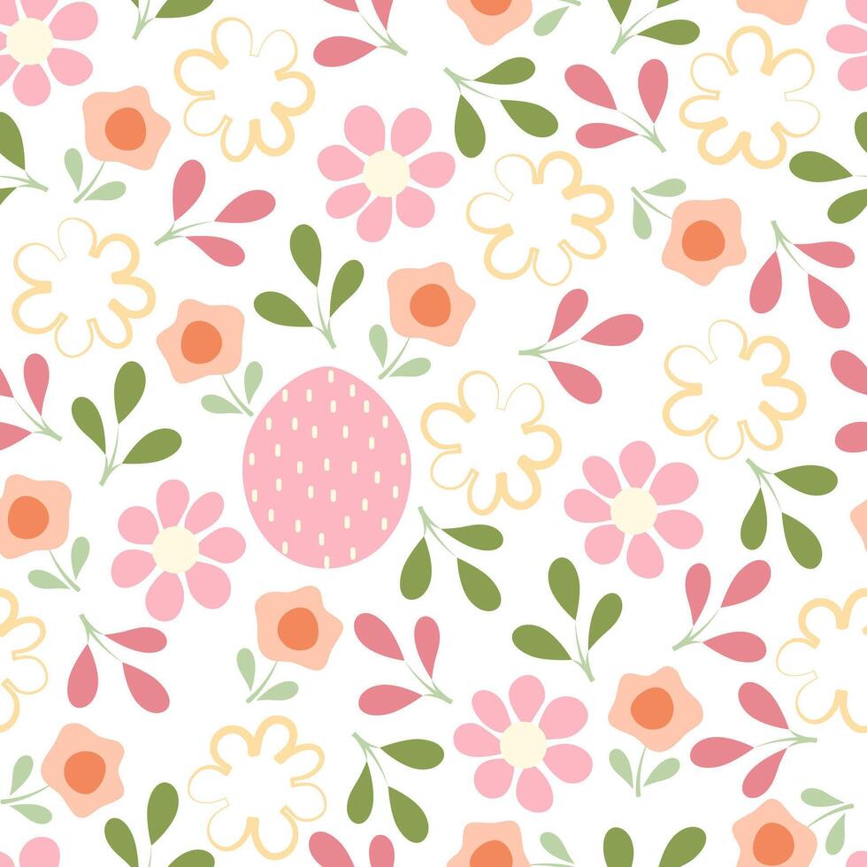 Cute seamless template for a happy Easter holiday. Illustration, endlessly repeating pattern. vector