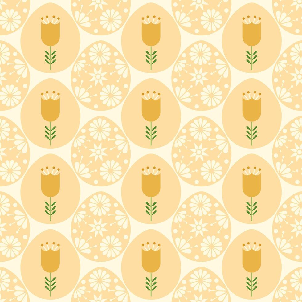 Easter seamless pattern of decorated eggs. Illustration of endless ornament. Happy Easter. vector