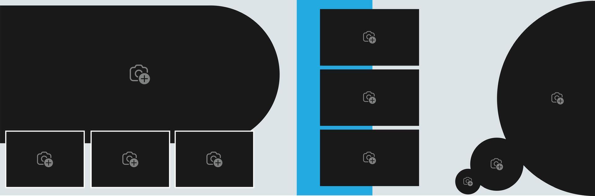 wedding photo collage template vector