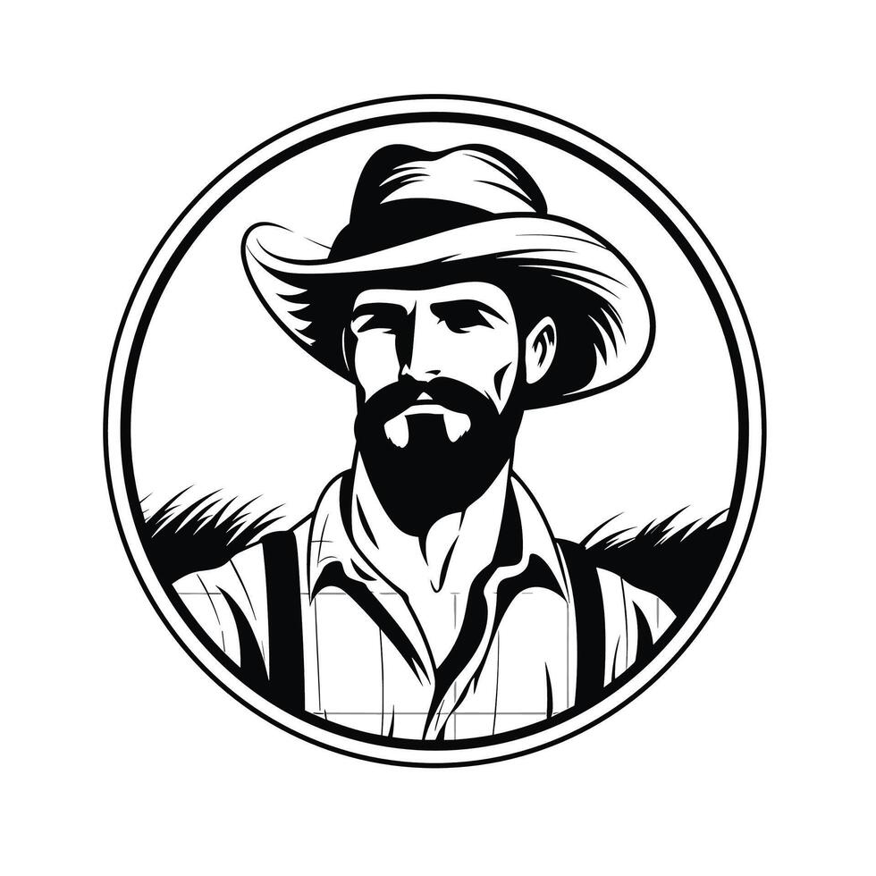 Rustic Farm Worker Sketch Series vector