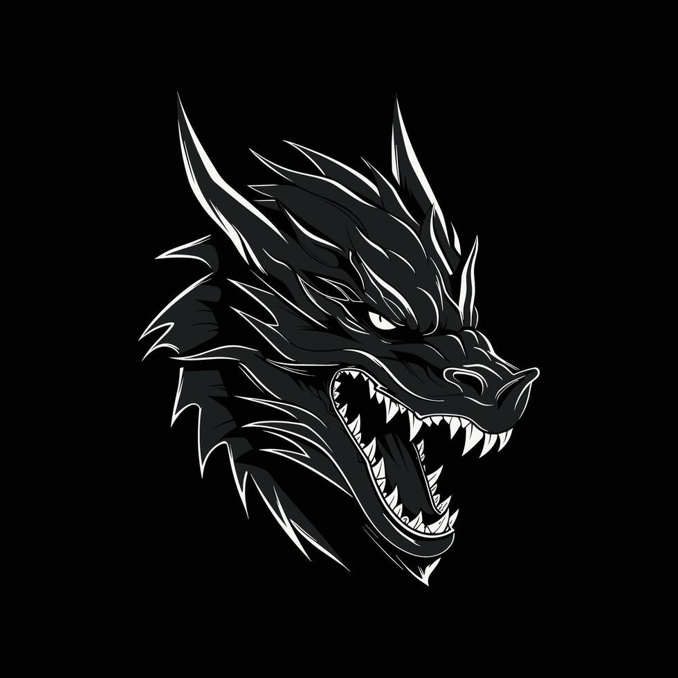 Stylized Wolf Head Artwork vector