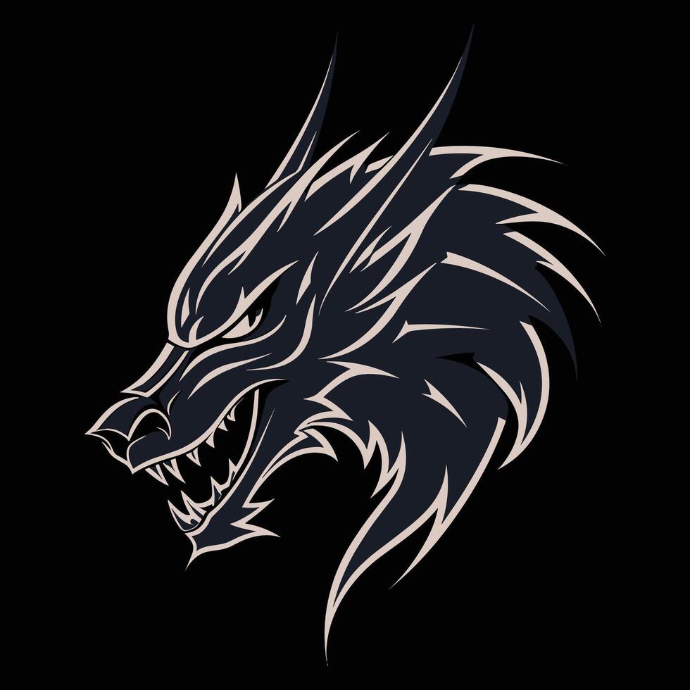 Artistic Wolf Head Concept d vector