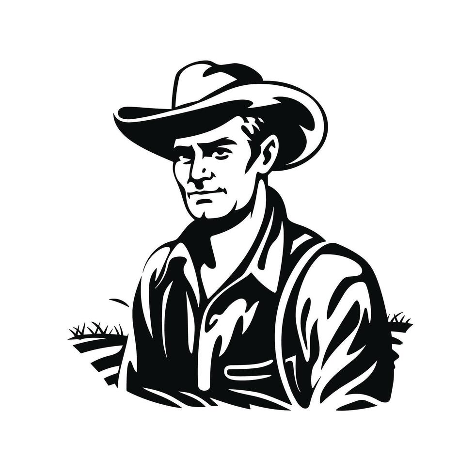 Western Rancher Portrait Design Pack vector