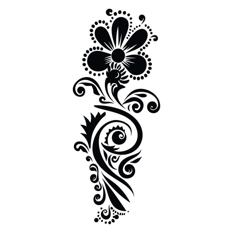 Floral Scroll Accent Art vector