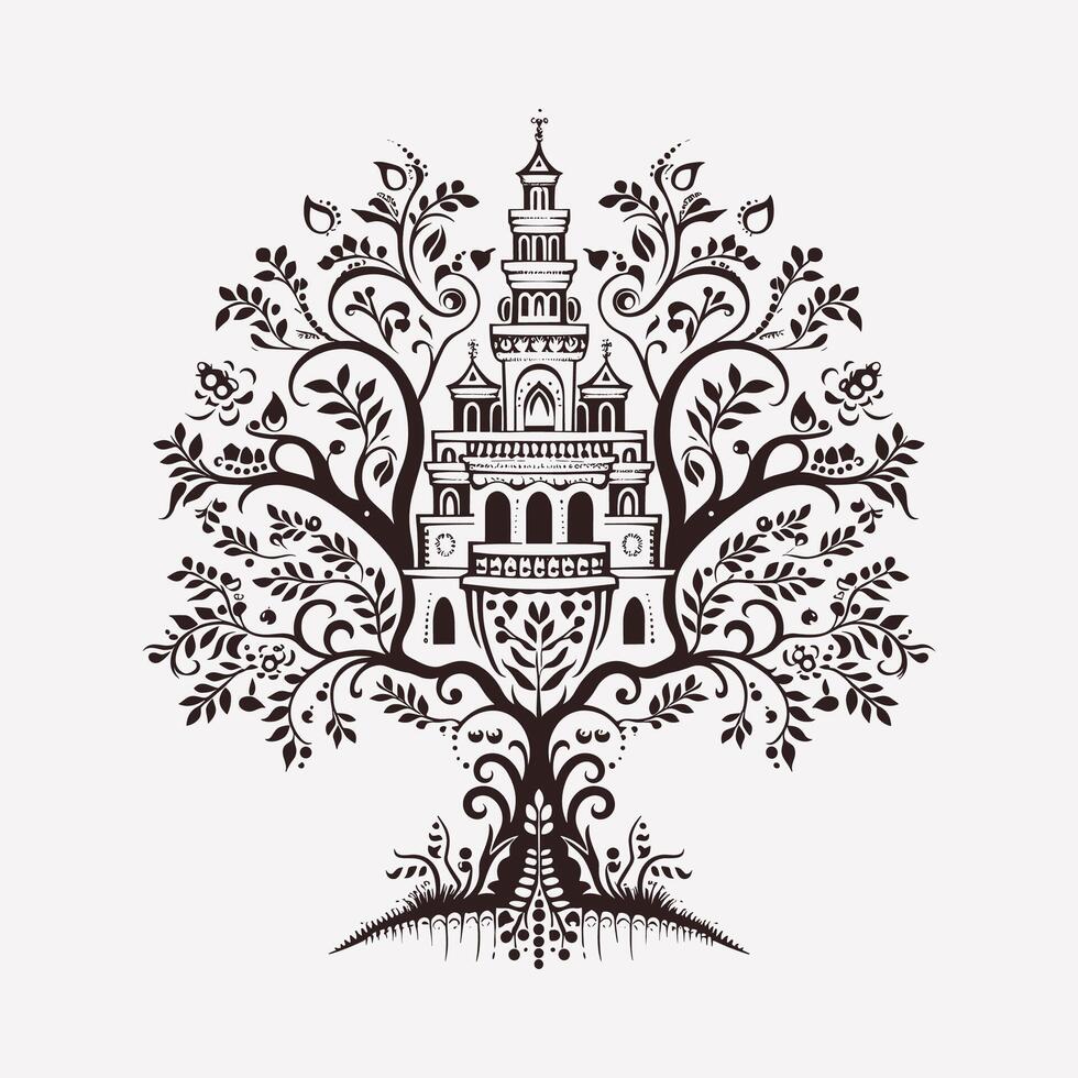 Mystic Leaf Pattern vector