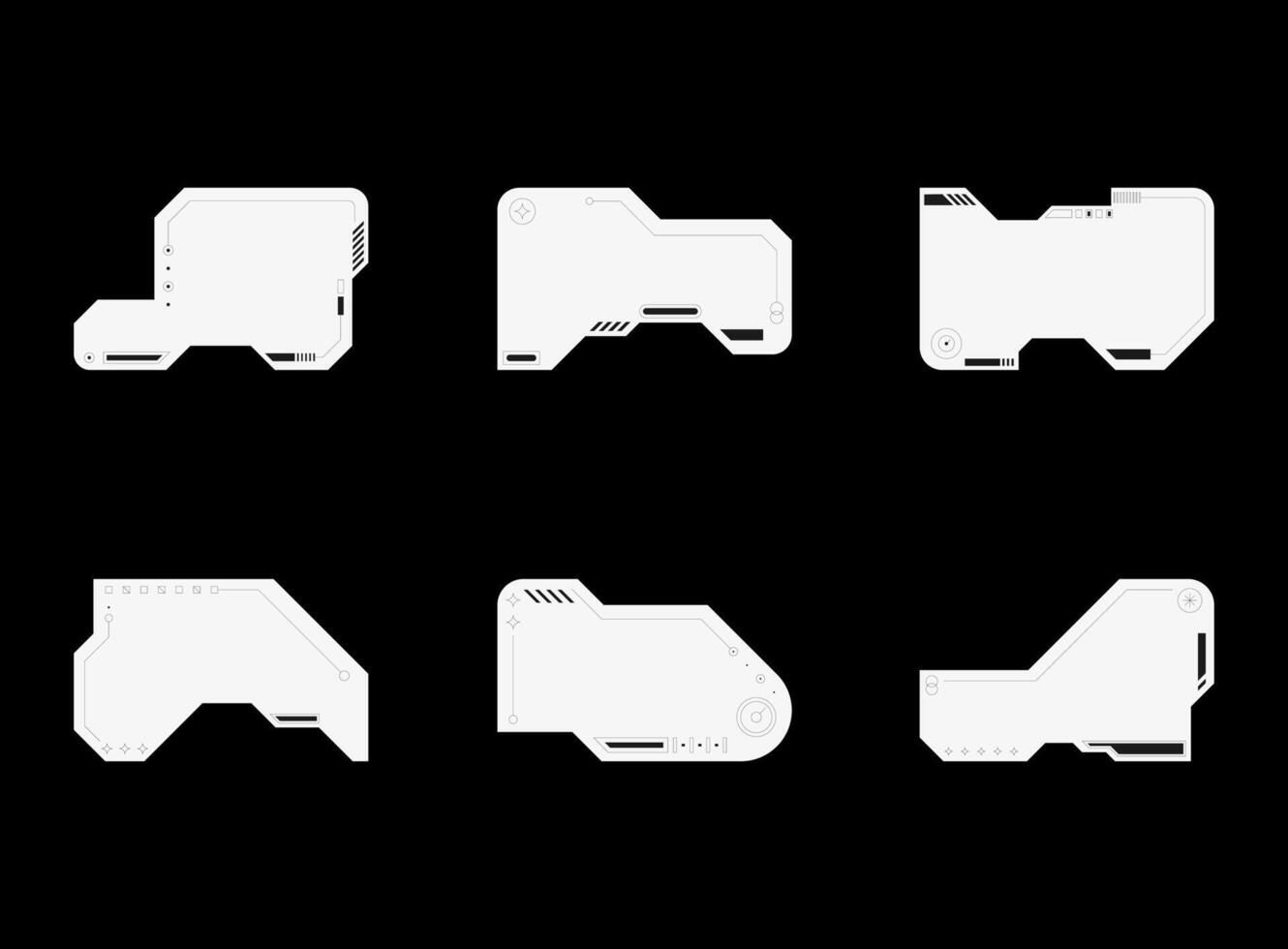 Futuristic element. Cyberpunk decals set. vector
