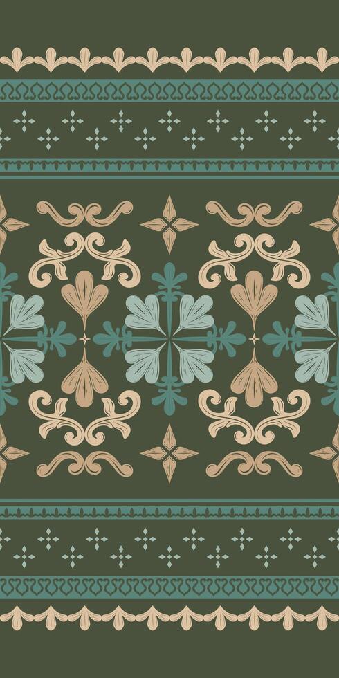 making it perfect for high-end upholstery, drapery or fashion applications. Luxury Rich Border with Leaves and Florals Pattern. Seamless Stripe decoration Scroll Ornament. Detailed Exquisitely vector
