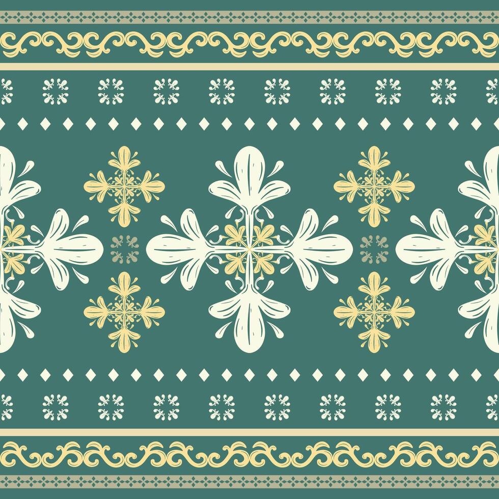 Delightful of Greenish Pattern. Graceful and Honor Victorian Style Embroidery. Elaborate Scroll Ornament Leaves and Blossom Seamless for All Decoration Fashion Carpet Manly Men's Wear Tie Lace vector
