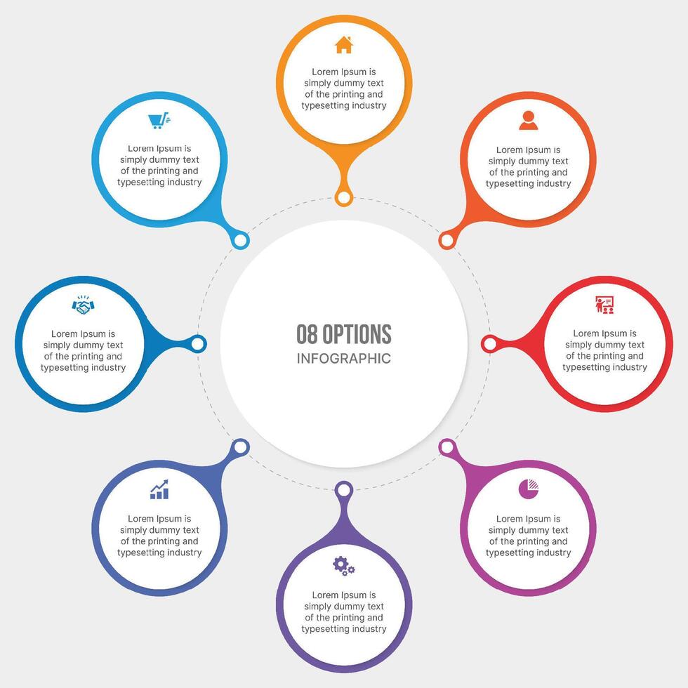 Infographic Design With 8 Step, Process Workflow Diagram vector