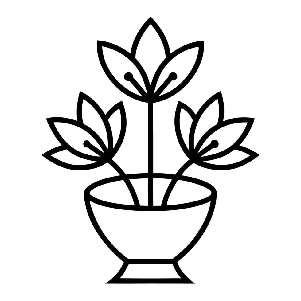 Black and White Outline Elegant Hand-Drawn Design vector