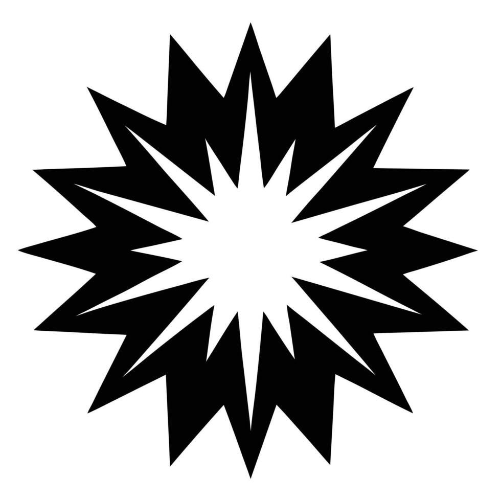 Comic Book Explosion in a Starburst Shape Black and White vector