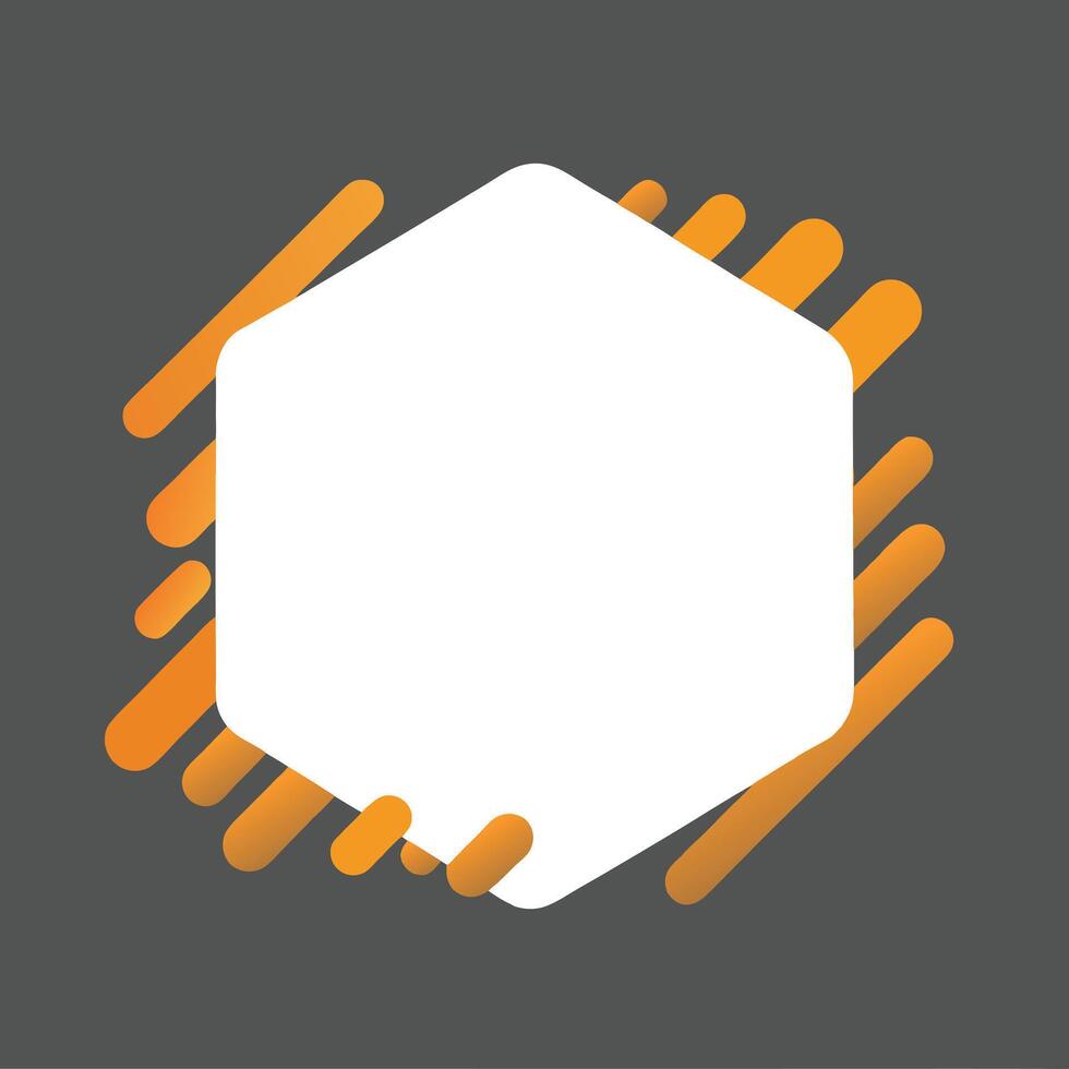 Hexagonal White Frame with Orange Geometric Accents in a Modern Design vector