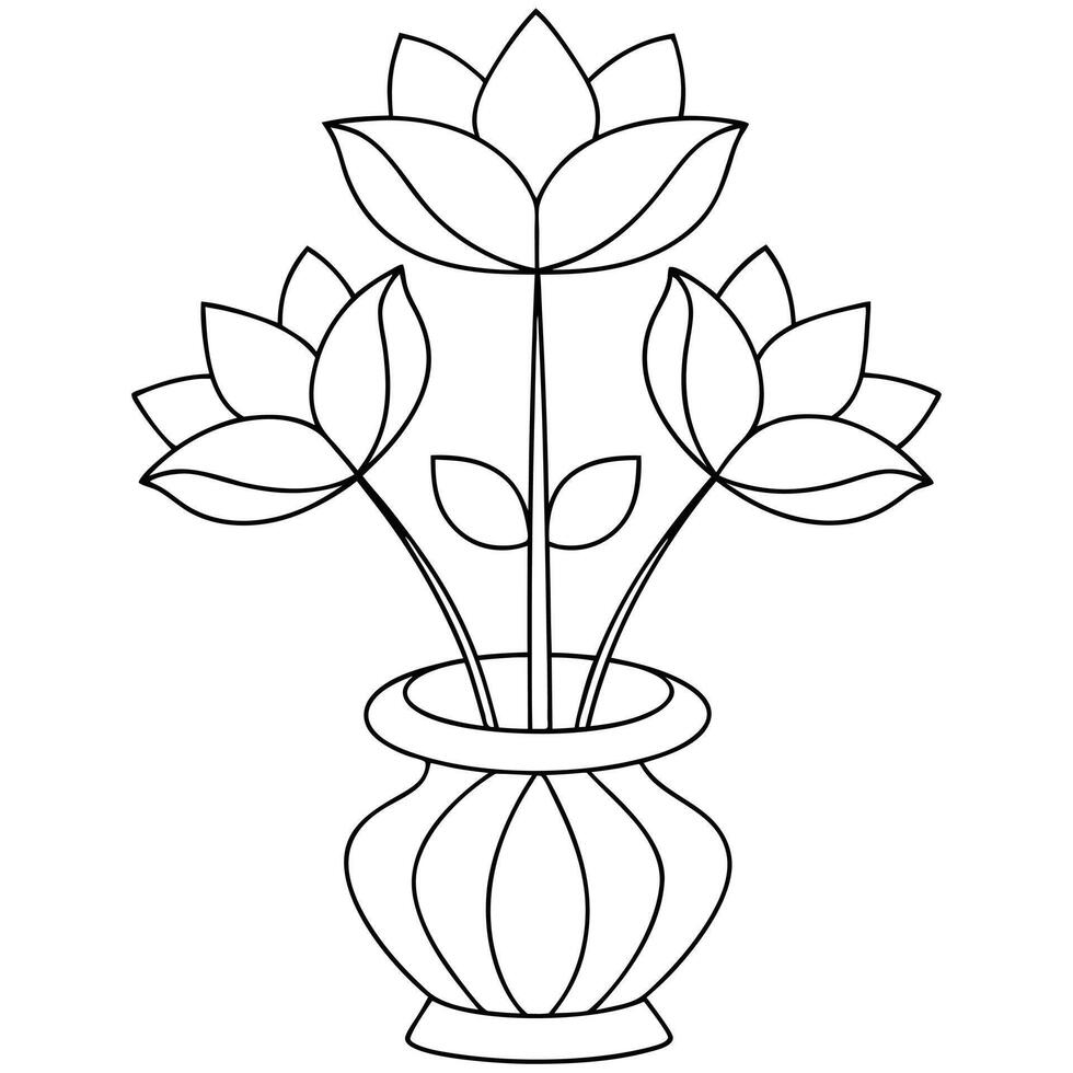 Elegant Contour Illustration Minimalist Black and White Art vector
