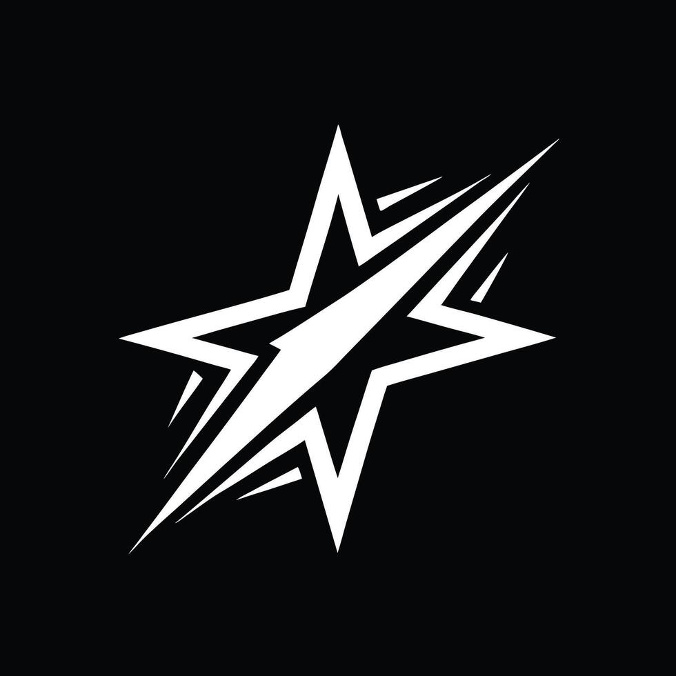 White Star Logo with a Sleek and Modern Shooting Star Effect vector