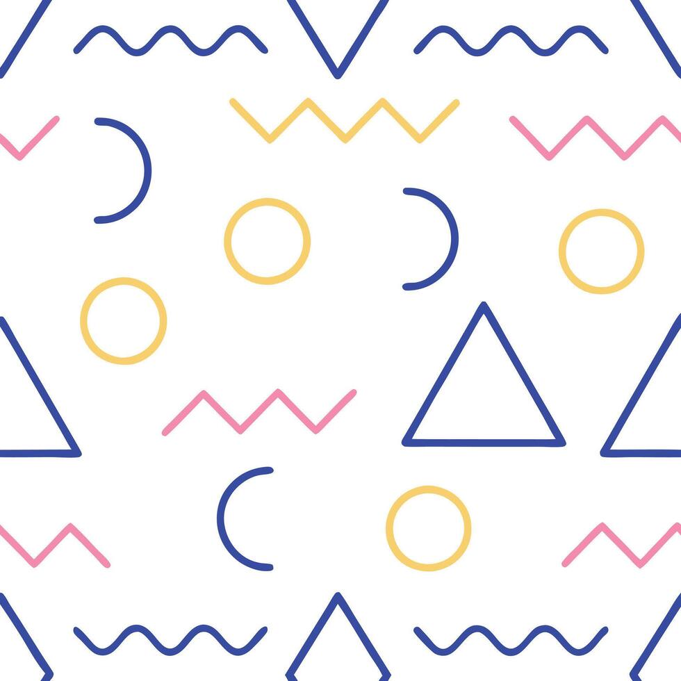 Minimalist Geometric Pattern Featuring Colorful Shape Outlines vector