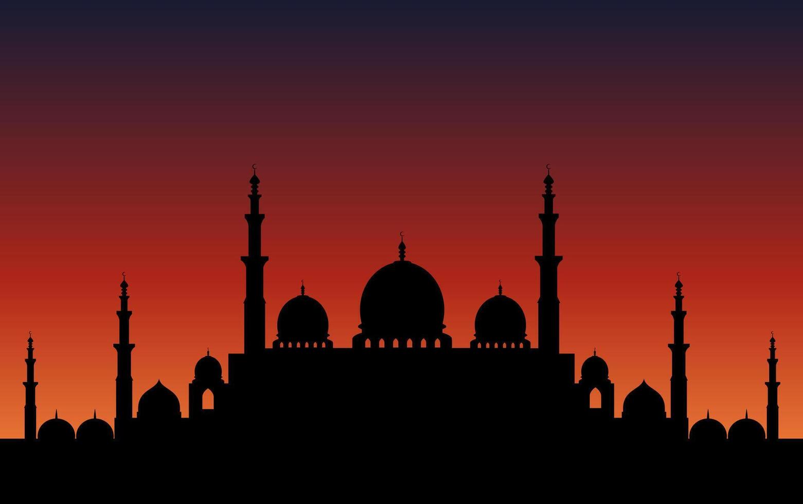 Islamic background. mosque at sunset. vector