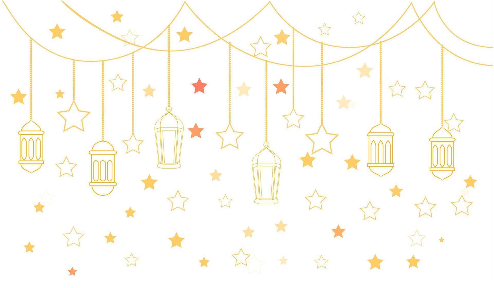 Islamic background with lantern. vector