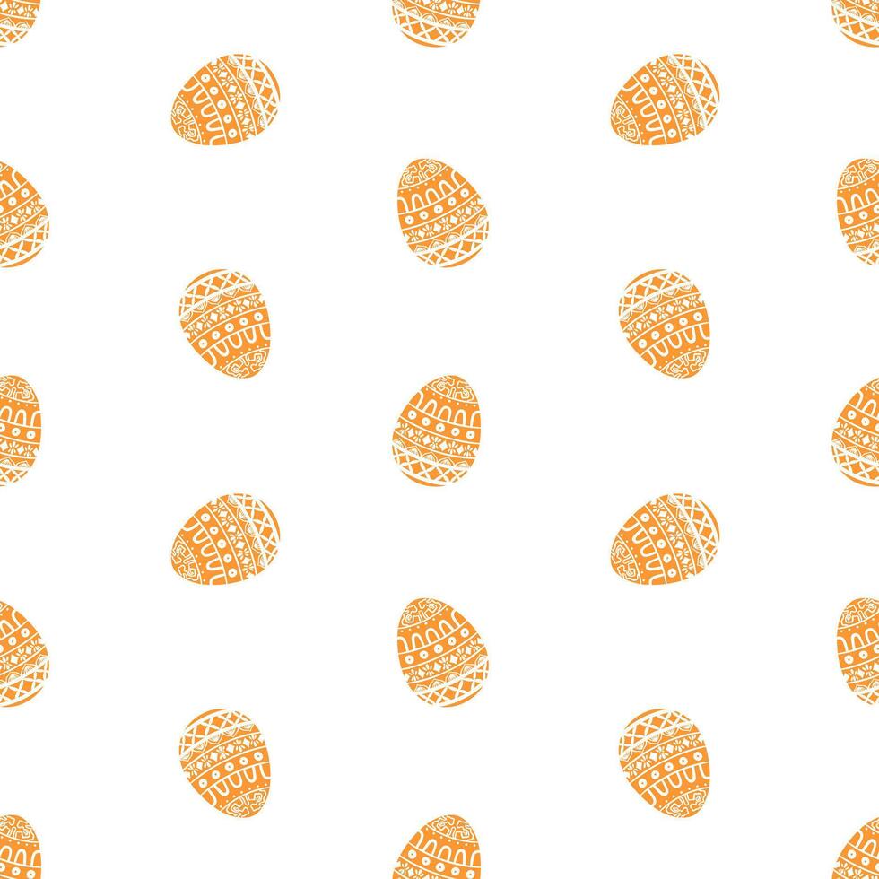 Orange Easter eggs seamless pattern. Easter wrapping paper, packaging design, print, backdrop vector