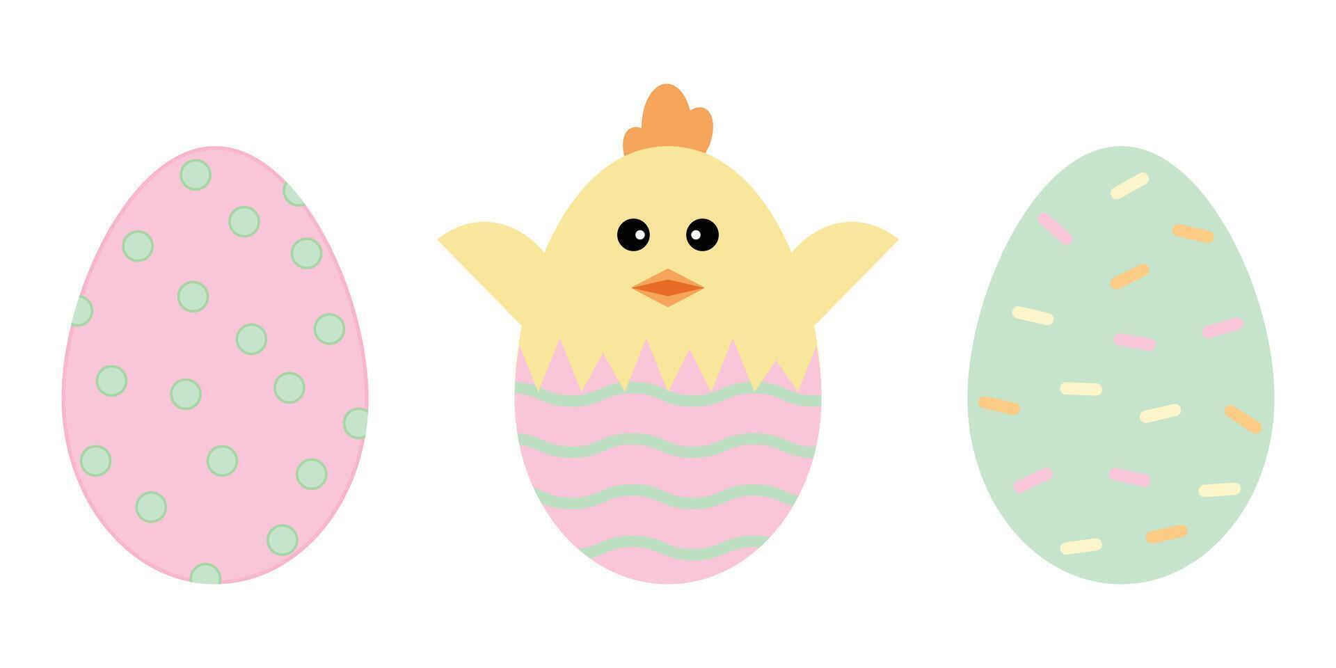 Pink And Green Easter Egg Decorations vector