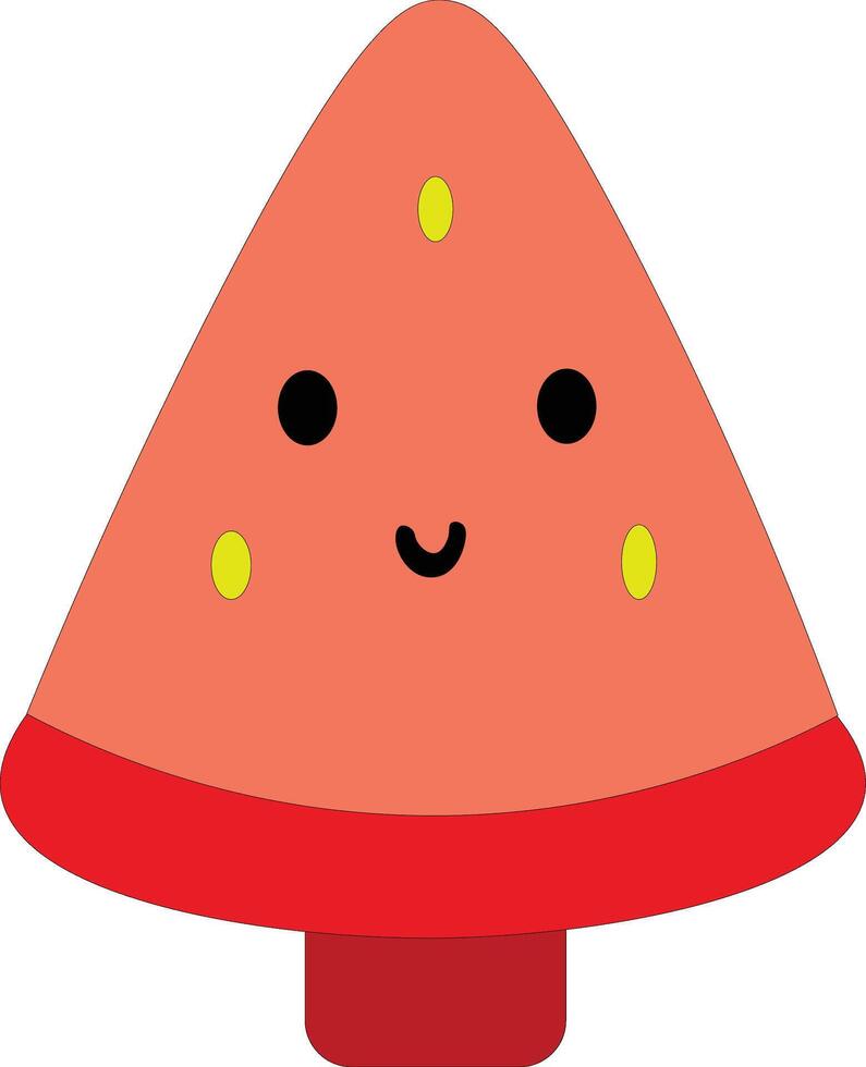 Slice peace of watermelon cartoon art illustration sticker print vector