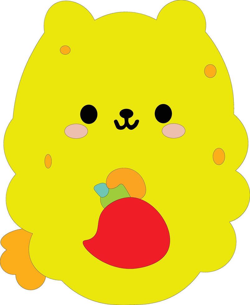 Yellow cartoon cute illustration art for print drawing animation vector