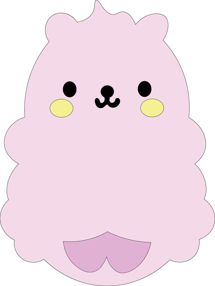 Cartoon character with minimal style teddy bear art illustration stylish sticker creative art vector