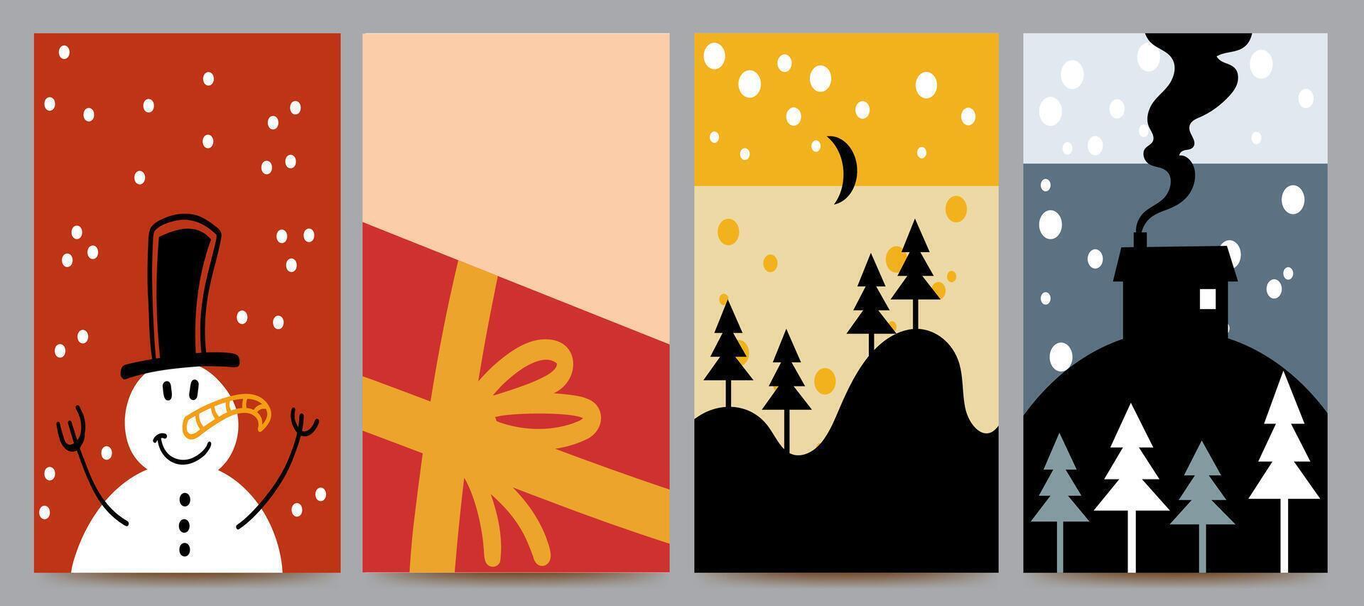 christmas set flat illustration design for background, banner, poster, template, flyer, brochure, card vector