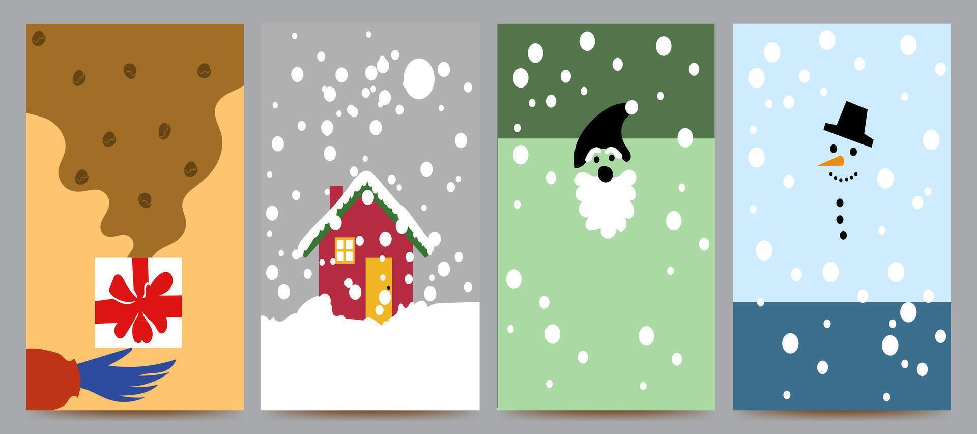 christmas set colorful illustration design for background, banner, poster, template, flyer, brochure, card vector