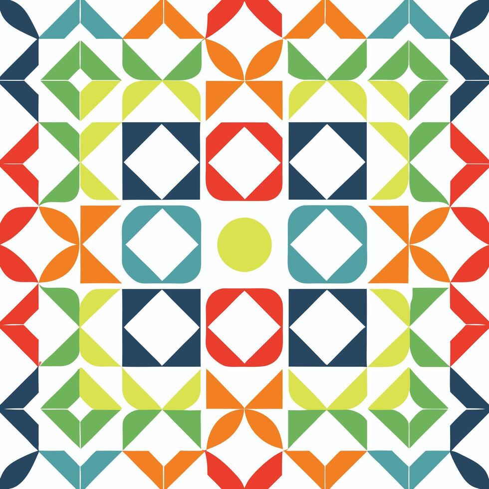 Tribal triangles grid mosaic tiles lines seamless pattern. Colorful triangles mosaic geometric background. vector