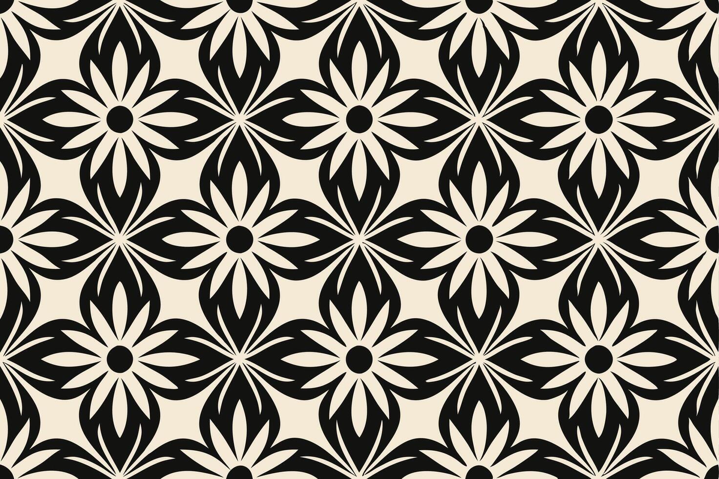 Seamless Black And White Geometric Rounded Lines Pattern. Abstract Geometric Background Design. vector