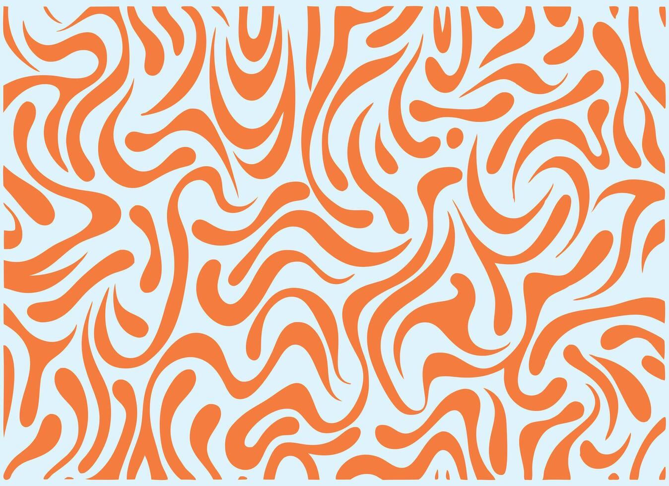 Abstract pattern organic orange color illustration. Modern organic abstract design in orange hues. vector