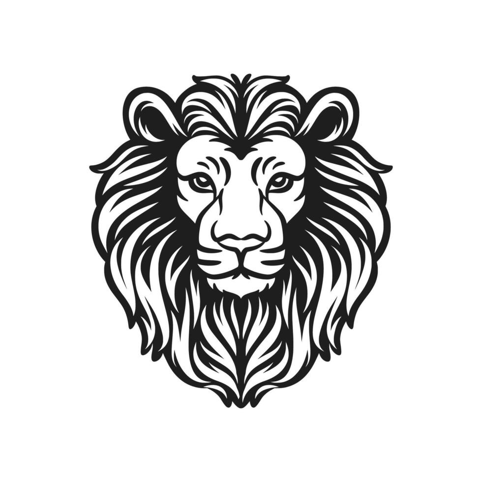 Lion Head Linear Art Illustration vector