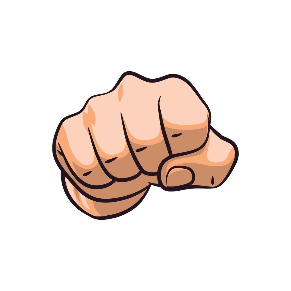 Bold Clenched Fist Punching Design vector