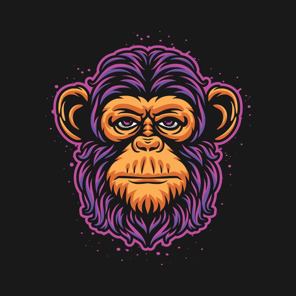 Modern Monkey Head Logo Concept vector