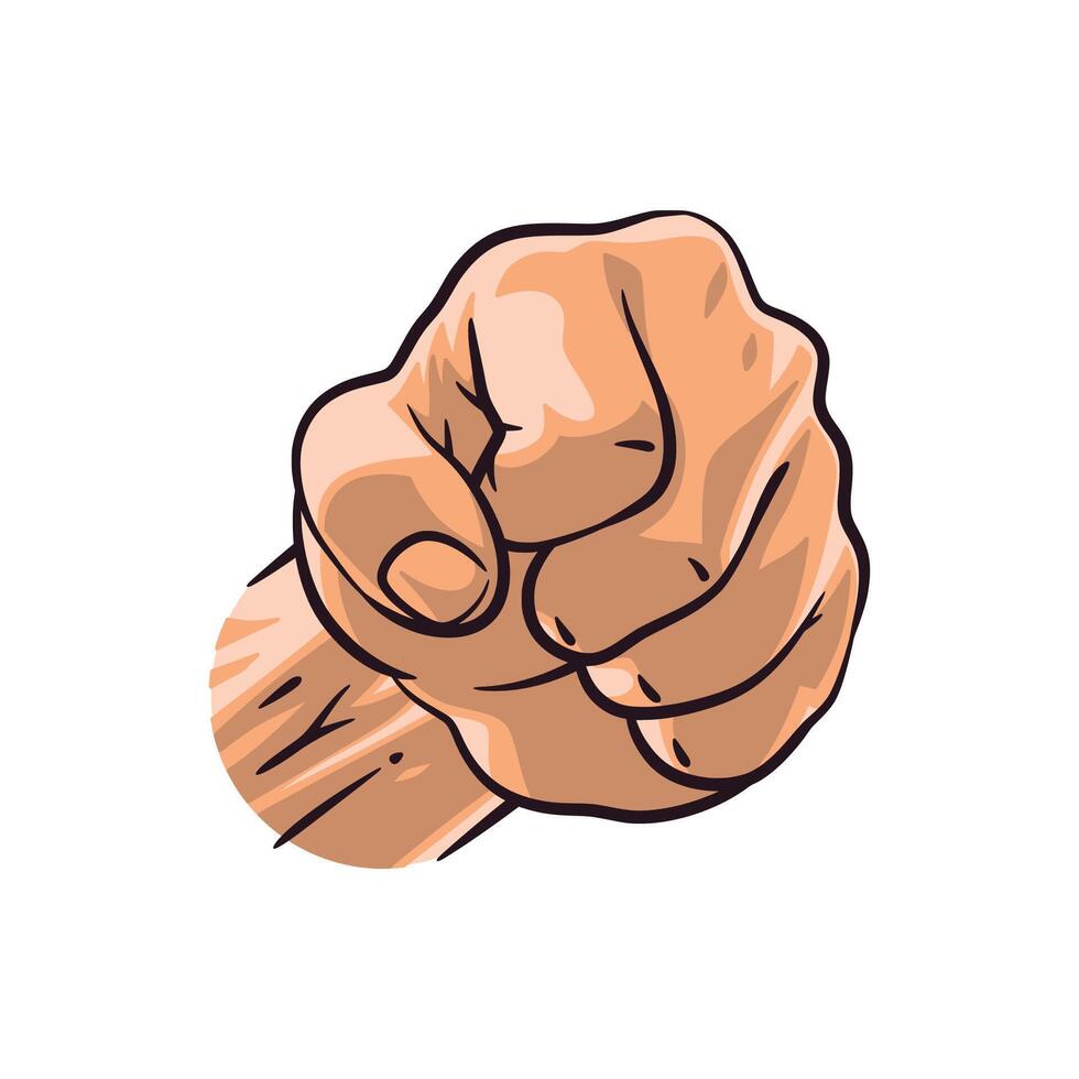 Action Fist Punch Pose Drawing vector