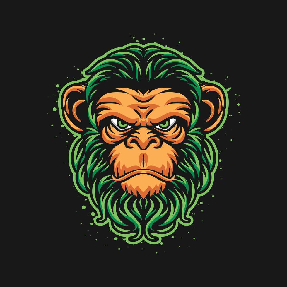 Whimsical Monkey Head Icon Design vector