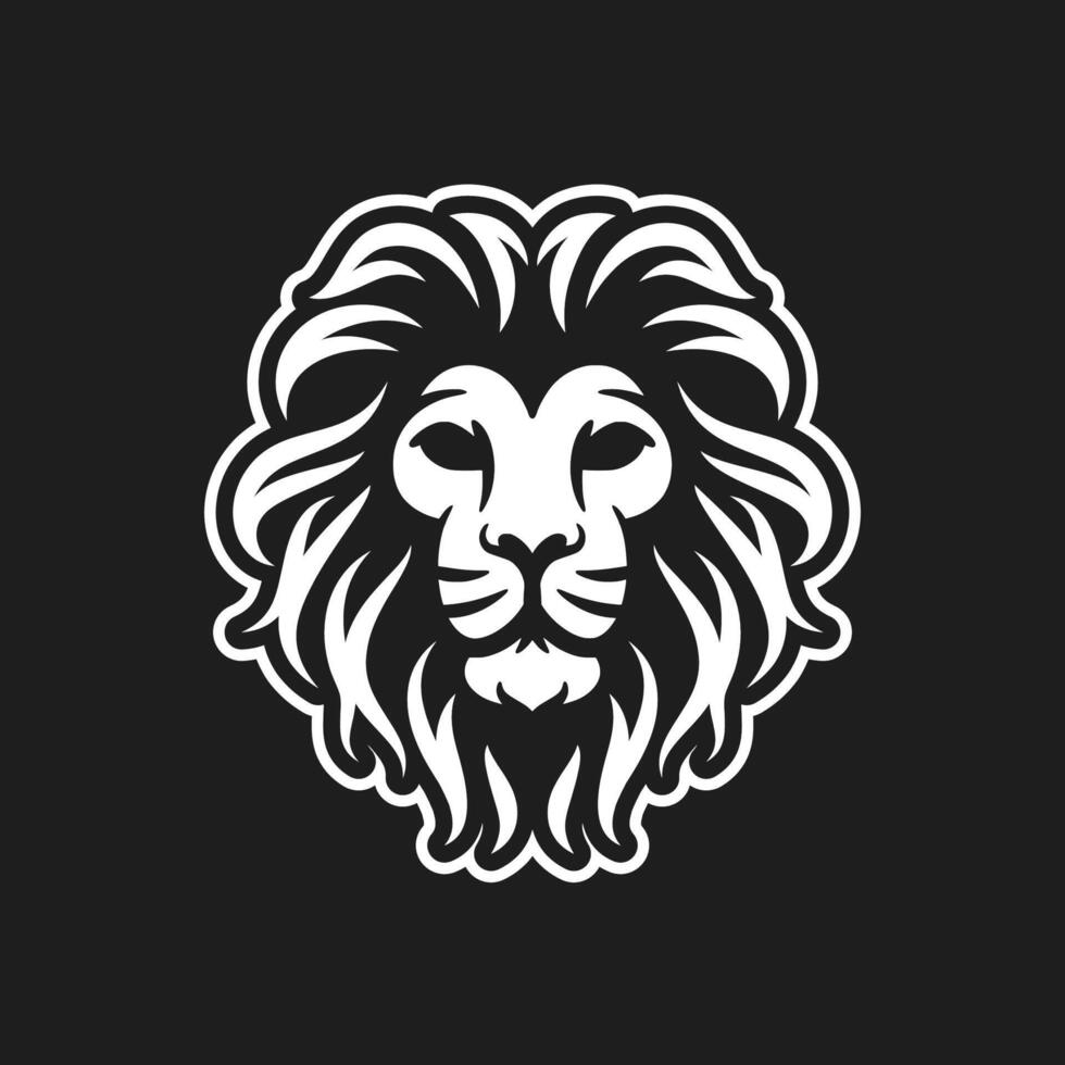 Lion Head Minimal Line Illustration vector