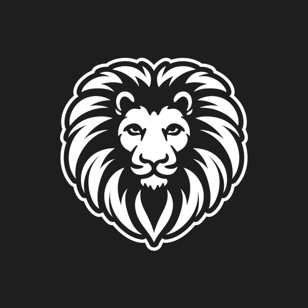 Lion Head Line Art Creative Concept vector