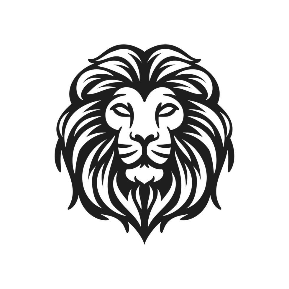 Lion Head Line Art Logo Concept vector