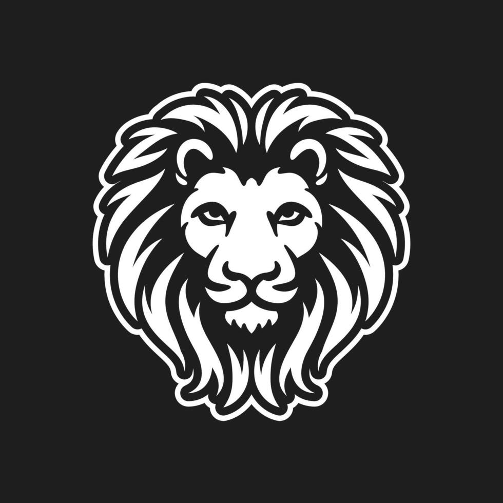 Geometric Lion Head Line Art Design vector
