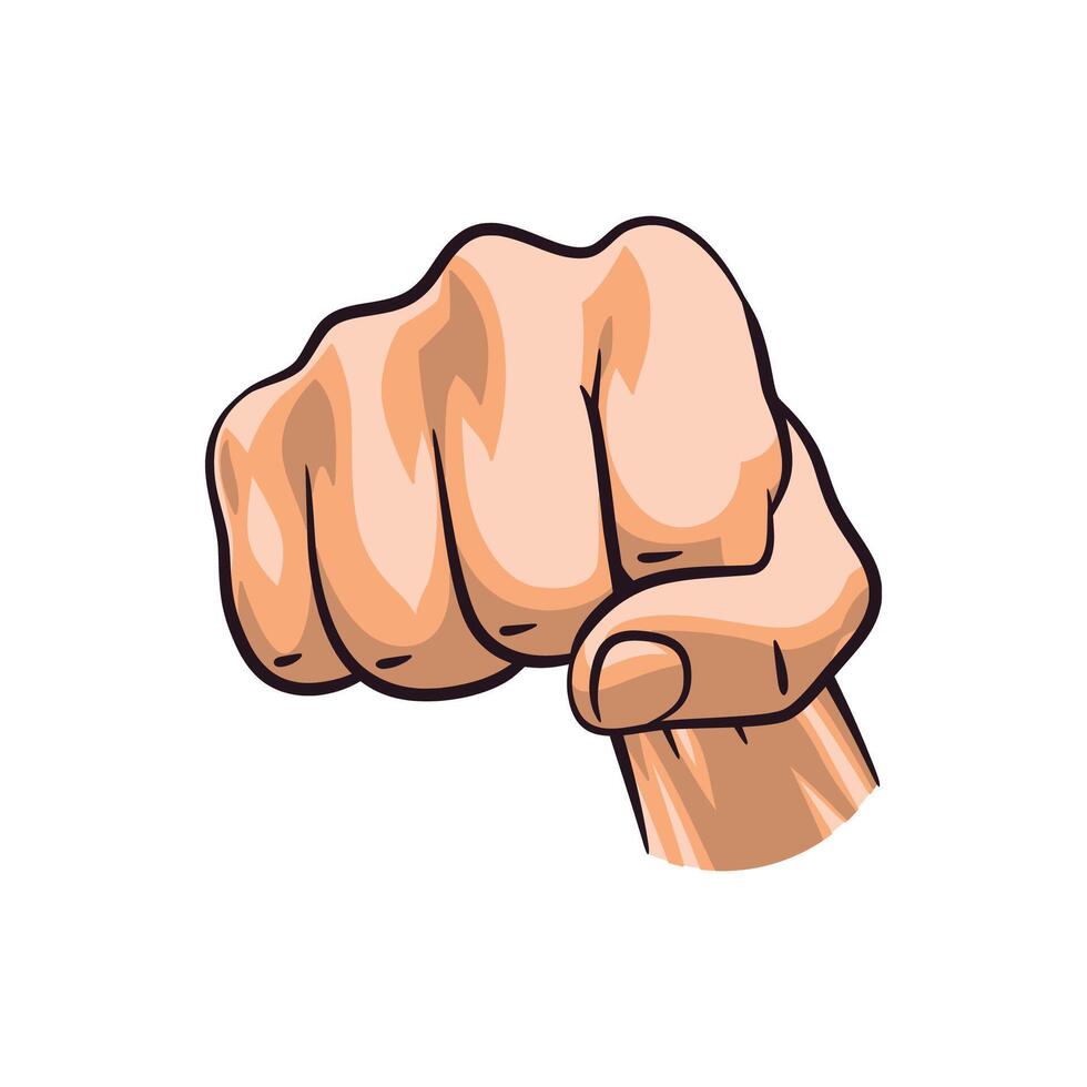 Striking Fist Punch Pose Illustration vector
