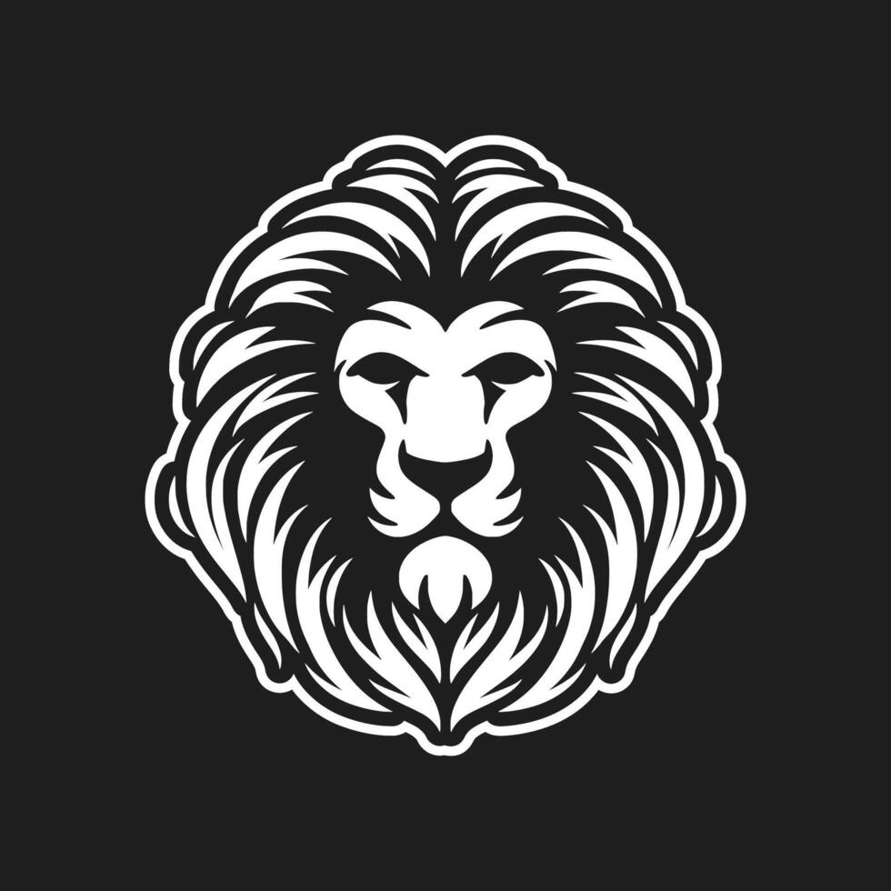 Sleek Lion Head Line Art Graphic vector