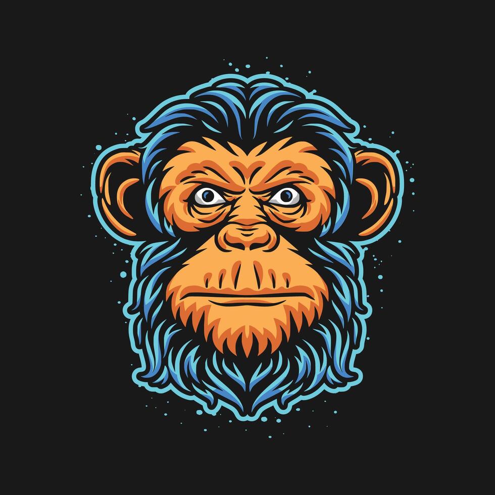 Bold Monkey Head Brand Illustration vector