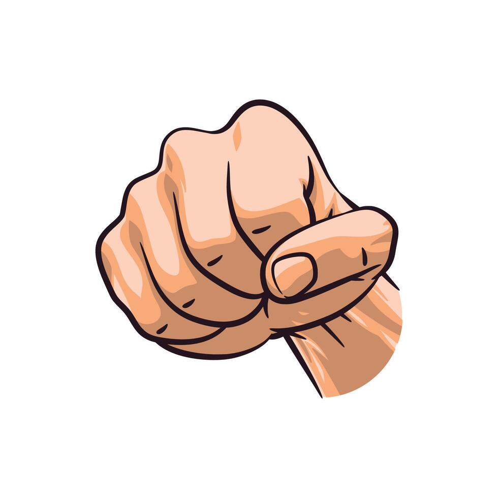 Fist Punch Pose Strength Artwork vector