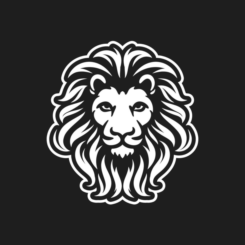 Dynamic Lion Head Line Art Symbol vector