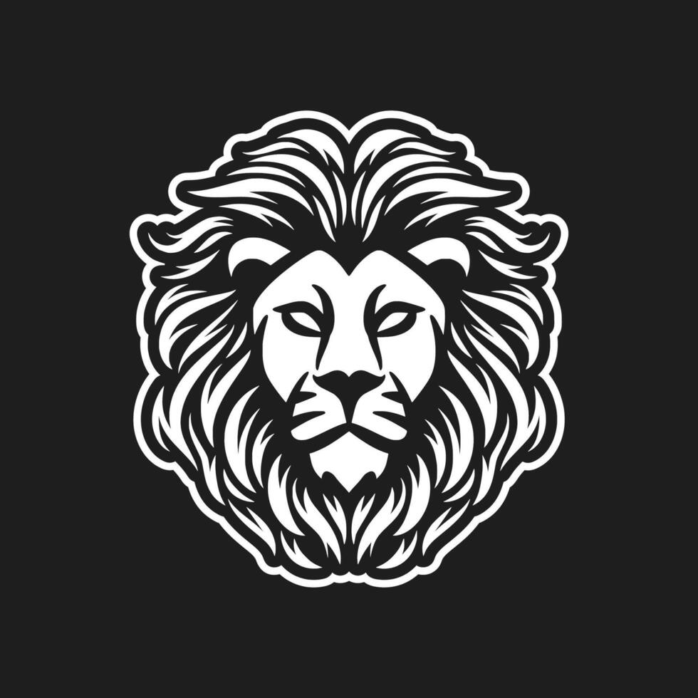 Lion Head Line Art Artistic Outline vector