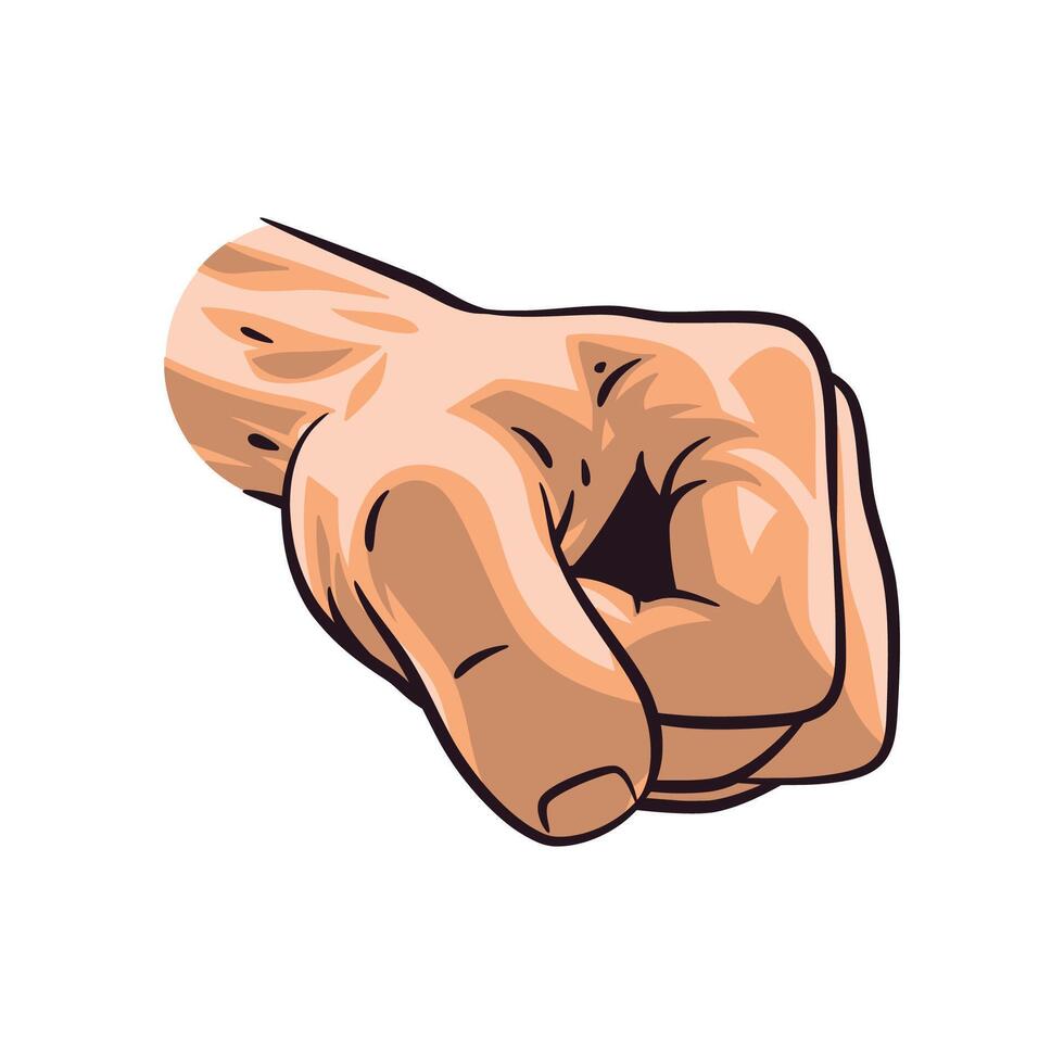 Powerful Clenched Fist Punch Illustration vector