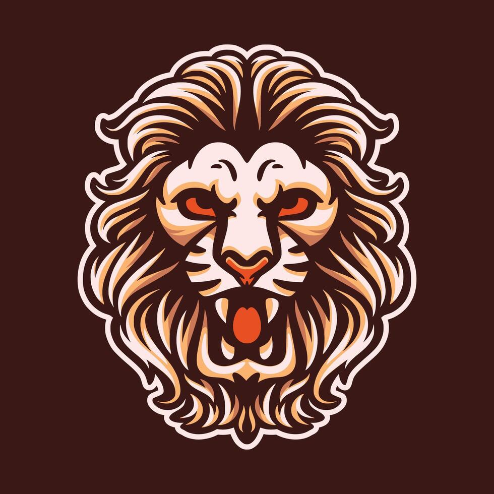 Bold Lion Head Emblem Design vector